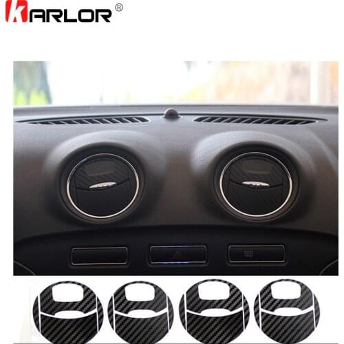 4PCS/Set Carbon Fiber Car Air Conditioner Outlet Stickers Protection Decal Vinyl Decoration For Ford Mondeo MK3 Car Accessories