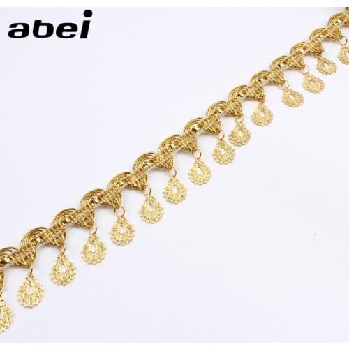 40mm 1yard Fringe Gold Sequins Paillette Tassel Ribbon DIY Sewing Fabric Trims Braided Gold Lace Garments Accessories Handmade