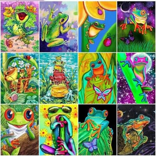 5D Diamond Painting Cartoon Cute Tree Frog Diamond Mosaic Embroidery Cross Stitch Kit Animal Picture Of Rhinestones Decor Gift
