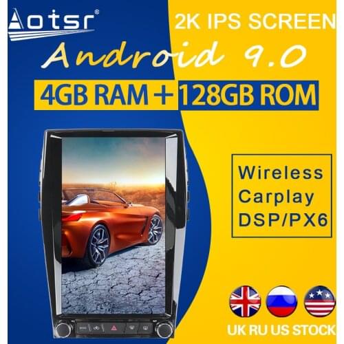 128GB ROM For Ford Edge 2015 2016 2017 2018 2019 Android 9.0 Tesla Style PX6 Carplay Car GPS Navigation Multimedia Player