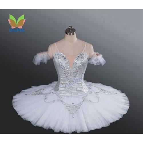 Swan lake ballet dress white professional ballet tutu pancake performance recital ballet tutu ballerina costume for women