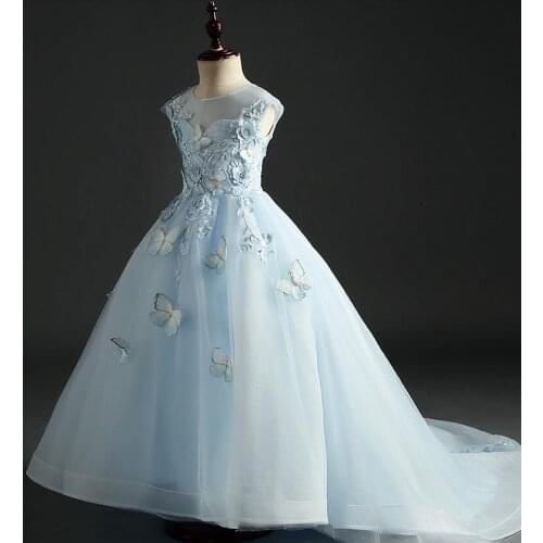 Baby Girls Baptism Dress Beads Tulle Trailing Christening Gown Infant Newborn Princess Birthday Wedding Party Dress Flower Girl