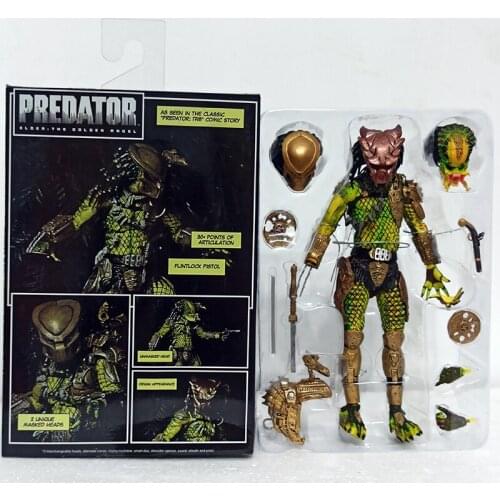 NECA Predator Figure Elder Predator Gold Kenner Leader Clan Chief PVC Action Figure Collectible For Kids Toys Gifts Brinquedos