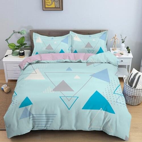 Geometry Bedding Sets TriangleDuvet Cover Bed Linen Bedclothes Twin/Queen/King Size Bed Room Home Pillowcase Bedding