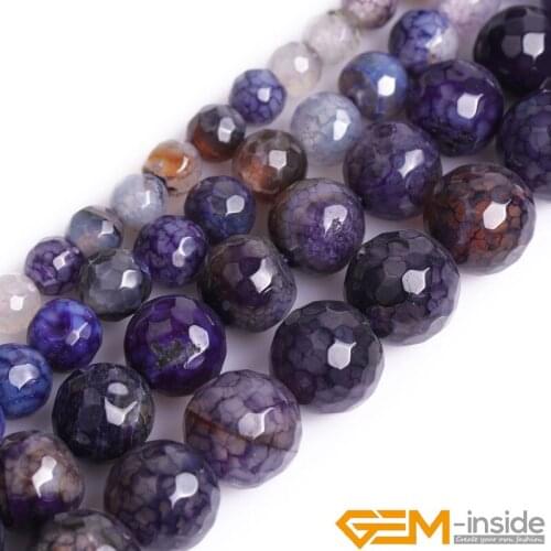 Purple Crackle Agates Round Accessorries Beads For Jewelry Making Strand 15 inch DIY Loose Bead For Bracelet Necklace Women Gift