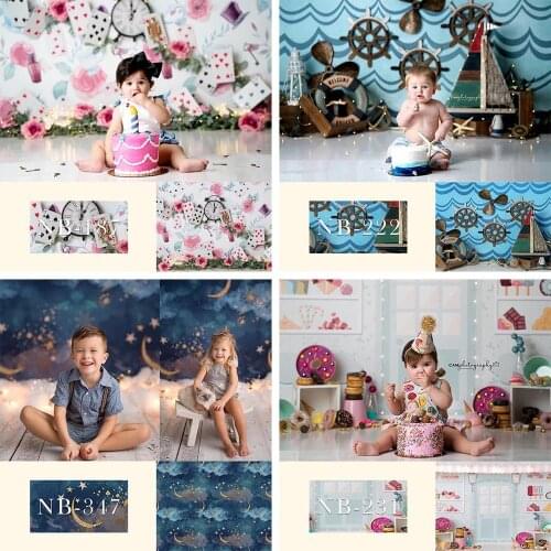 Mehofond Newborn Photography Background Candy Donuts Stars Clouds Baby Shower Birthday Party Photophone Backdrop Photo Studio