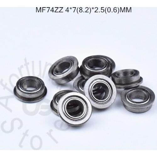 MF74ZZ 4*7(8.2)*2.5(0.6)MM 10pieces bearing FL674ZZ ABEC-5 Flange bearings Free shipping chrome steel bearing MF74ZZ FL674ZZ