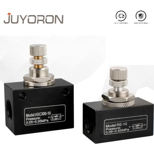 Pneumatic Air Flow Control Valve Airtac ASC100-06 ASC200-08 ASC300-10 ASC Gas Speed Control Solenoid Valves Port 1/4" 3/8"