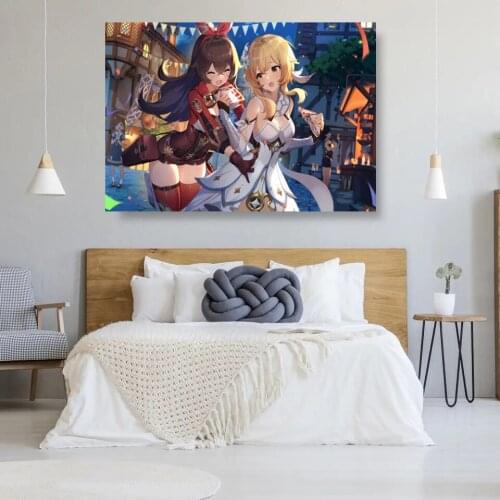Full Square Diamond Painting genshin impact Christmas Cross Stitch Diamond Embroidery Anime Mosaic Handmade navidad Gift