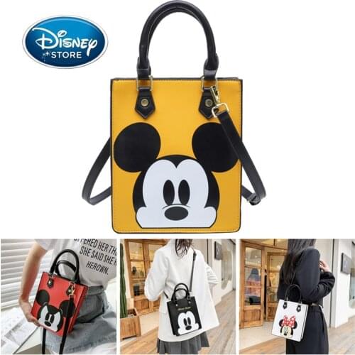 Hot Disney Fashion Mickey Minnie For Girl Handbag PU Leather Shoulder Portable Universal Bag For Women Portable Storage Backpack