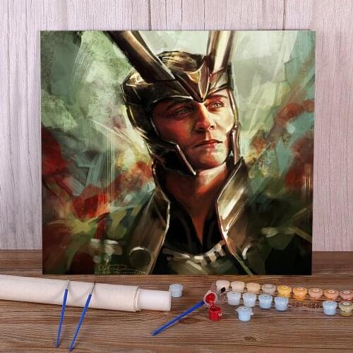 Portrait Loki, Prince Of Asgard DIY Painting By Numbers Kit Acrylic Paints 50*70 Boards By Numbers Home Decoration Art