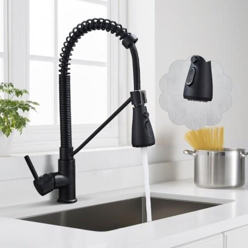 Pull Down Hand Sprayer 360 Degree Rotation Kitchen Faucet ORB/Brushed Nickel/Chrome With Hot and Cold Water Mixer Tap