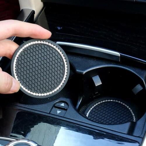 Anti-slip Mat Pad Silica Gel Non-slip Car Mat For Mini Cooper Car Interior Rhinestone Car Water Cup Bottle Holder