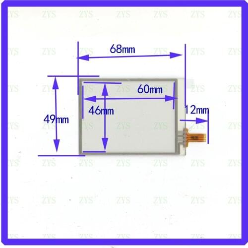 ZhiYuSun SQC741 3.5inch 68*49mm Touch Screen glass 4 lines resistive USB touch panel overlay kit TOUCH SCREEN
