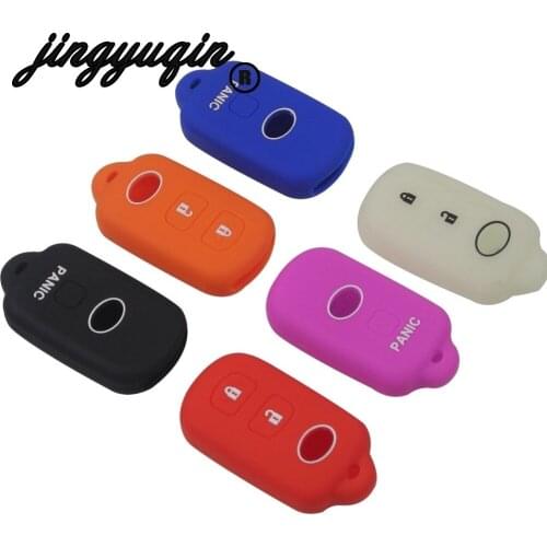 Jingyuqin 2 Buttons Silicone Car Key Shell Case FOB For Toyota Camry 2000-2005 Smart Key Set Protective No Logo