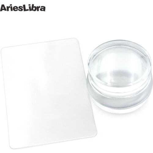 AriesLibra Nail Jelly Silicone Stamper & Scraper Printer Nails Stamp Tool Set Transfer Manicure Nail Stamps Stamping Template