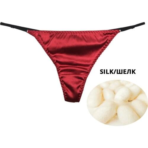 Sexy Women Silk Thong G-String Luxury Low Waist Panties Women Underwear Underpants Erotic Lingerie Briefs Sex T-back Thong