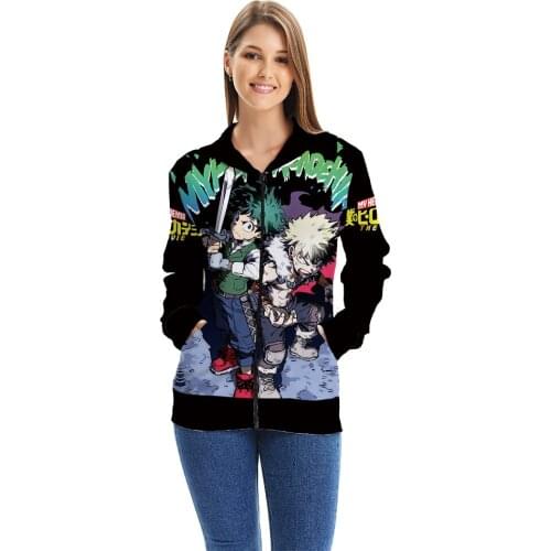 My Hero Academia Midoriya Cartoon Hoodies Izuku Todoroki Shoto Cosplay Costume Men Women Sweatshirt Jackets Coat