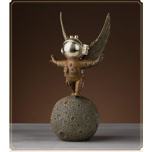 TOP COOL High grade bronze carving Dreaming Of Space space flight Scientific exploration ART home office TOP Decorative art A03