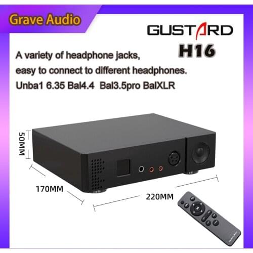 GUSTARD H16 Headphone Amplifier Audio interface High Resolution OLED Display XLR/RCA Balanced Pre Amplifier