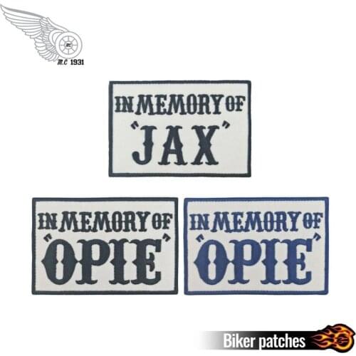 In Memory of Opie Biker Memorial Patches OPI Rock and PUNK Sons of Patch Anarchy Series Motorcycle Leather Vest Iron On