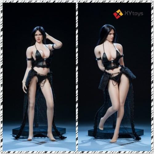 XYtoys XY003 1/6 female soldier black leather underwear lace skirt sexy suit suitable for plastic body