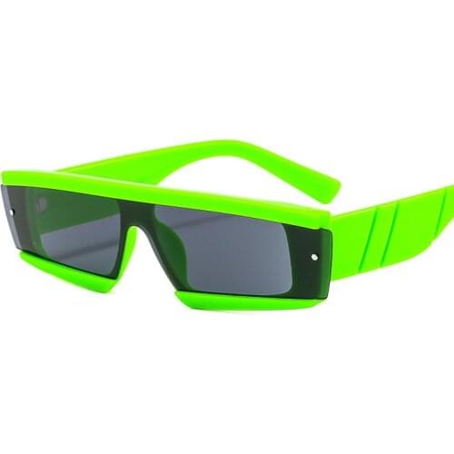 2021 Fashion Rectangle Sunglasses Woman Vintage One Piece Eyewear Shades Brand Designer Men Trending Sun Glasses UV400