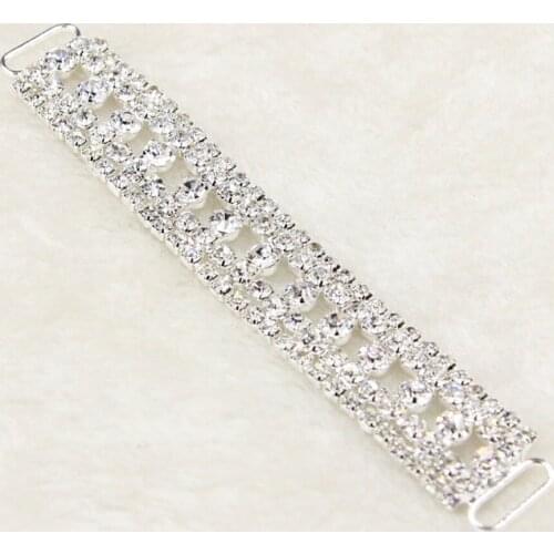 30 Pcs Rhinestone Bikini Connectors Buckle Sliders Bling Bling Stones Beachwear Clear Crystal Connector 11.6cmx1.8cm