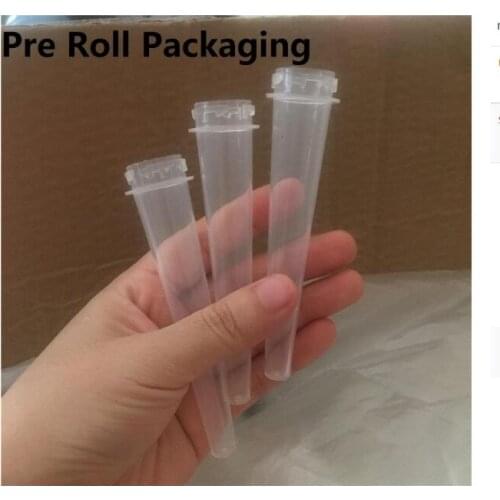 500pcs pre roll joint packaging 98mm 120mm PLASTIC Conical TUBEs Packaging moonrock Preroll Pre-rolled tube With CR lids #189