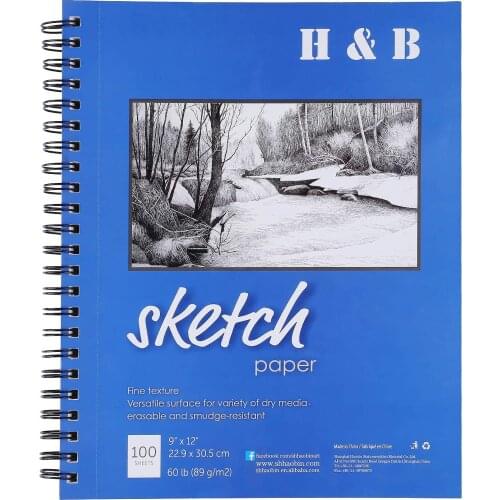 A4 Sketch Pad 9"X12", 100-Sheets, Wire Bound, Blank Page, Artist Sketch Pad, Durable Acid Free Drawing and Sketching Paper Book