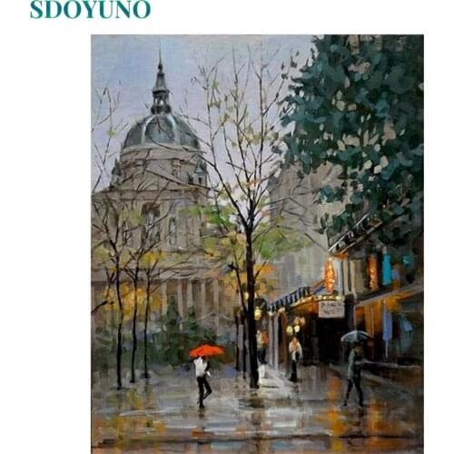 SDOYUNO Acrylic Painting By Numbers Scenery DIY Paint By Numbers On Canvas Handpaint Frameless Landscape 60x75cm Home Decor