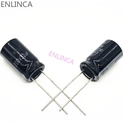 50pcs/lot 33UF 200v 33UF aluminum electrolytic capacitor size 10*16 S83 20