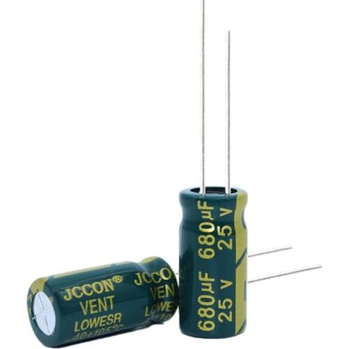 10pcs High frequency low resistance aluminum electrolytic capacitor 25v680UF 680uf25v volume: 10x13