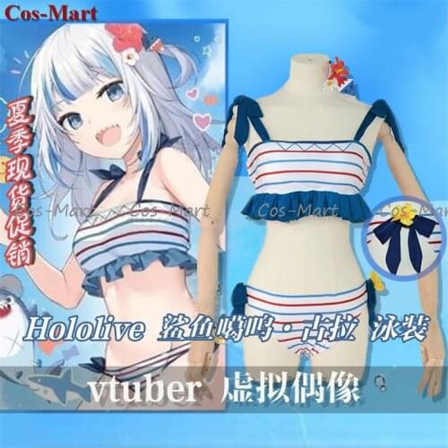 Anime VTuber Hololive Gawr Gura Cosplay Costume Birthday Commemorative Swimsuit Unisex Activity Party Role Play Clothing XS-2XL