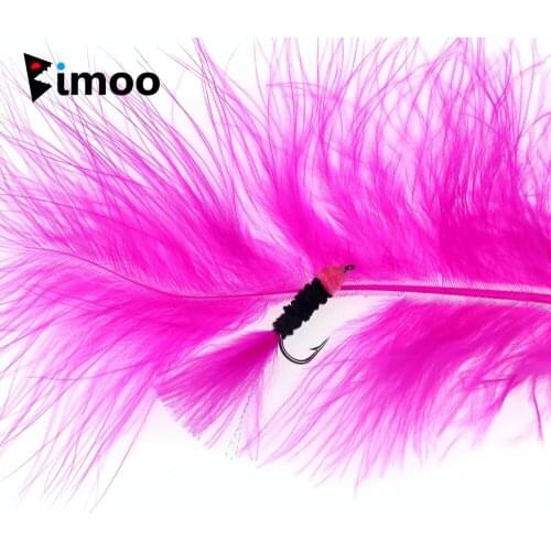 Bimoo 200pcs/Pack Colored Marabou Feather for Tying Streamer Flies Lead Jig Woolly Bugger Leech Fly Bait Fish Tying Material