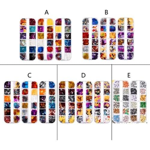 Halloween Glitter Sequins Flakes Resin UV Epoxy Mold Filler Nail Art Decorations DIY Crafts Jewelry Making Filling