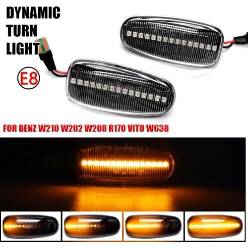 Scroll Dynamic LED Water Blinker Turn Signal Light Side Marker Lamp Car Styling For Mercedes-BENZ E-Class W210 C-Class W202 W208