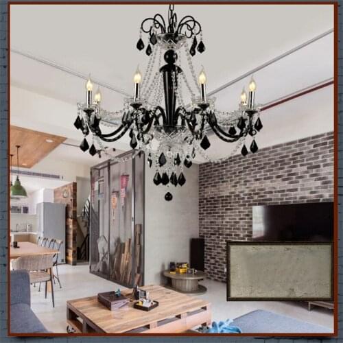 K9 Crystal Glass Chandeliers European Personality Suspension Lighting Living Room Art Deco Hanging Lamp