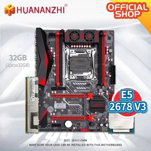 HUANANZHI X99 AD3 REV3.0 X99 Motherboard with Intel XEON E5 2678 V3 with 1*32G DDR3 RECC memory combo kit set NVME USB 3.0 ATX
