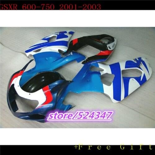 Motorcycle Fairing kit for GSXR600 750 K1 01 02 03 GSXR 600 GSXR750 2001 2002 2003 ABS blue black red white Fairings