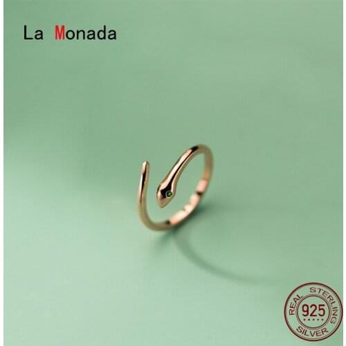 La Monada 50mm-57mm 925 Sterling Silver Rings For Women Beautiful Snake Silver 925 Jewelry For Women Ring On Finger For Girls