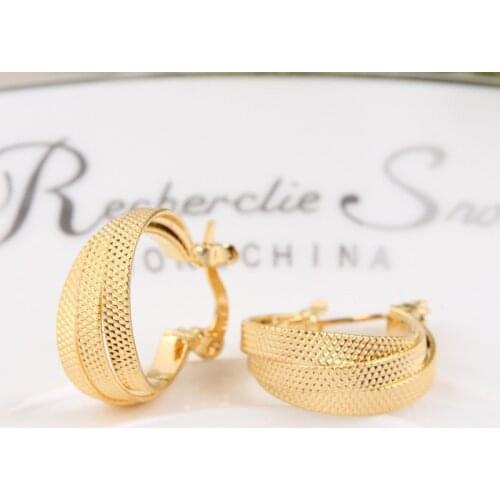 2pairs 2017 Hot Selling Womens Sparkling Braided Earrings Gold Twisted Earring Wedding Stamp Huggie Jewelry Wholesale