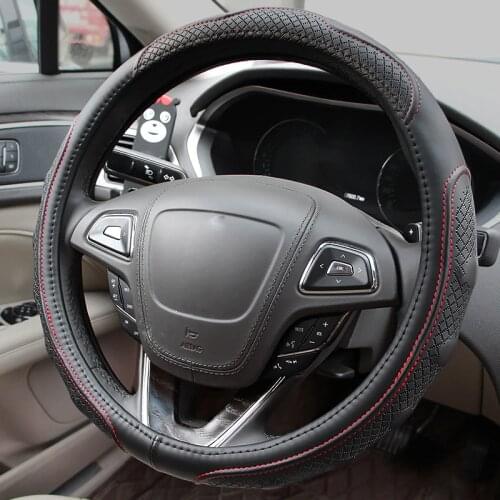 Massage steering wheel cover leather car steering-wheel covers sport steering wheels accessories size M universal size 38cm