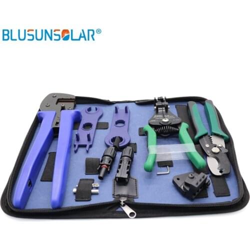 BLUSUNSOLAR multifunctional solar tool set with cable stripping tool wire cutter connector and spanner