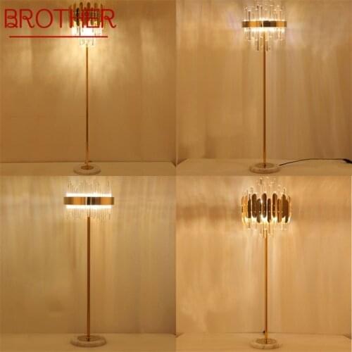 BROTHER Floor Lamps Light Contemporary LED Luxury Crystal Decorative For Home Living Room Bedroom