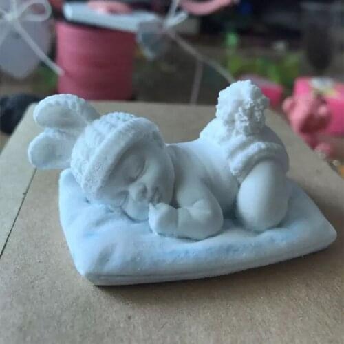 New DIY sleeping baby Silicone mold Fondant Chocolate Baking Tools Sugarcraft Aromatherapy plaster mold wax