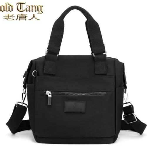 New Retro Womens Handbags Solid Color Nylon Small Slant Zipper Shoulder Bags for Women 2021 Female Crossbody Bag Sac A Main
