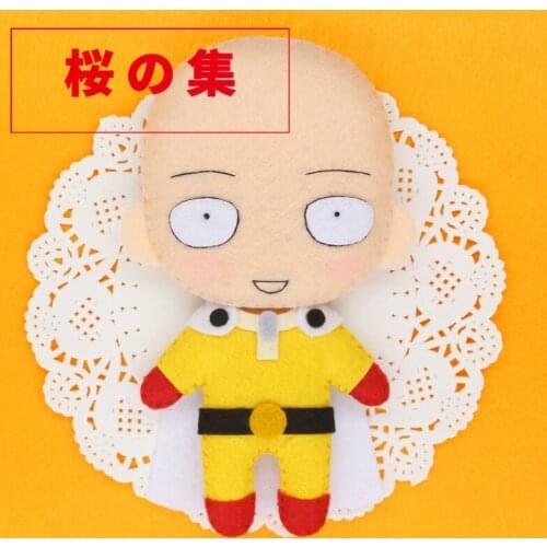 One-Punch Man Anime Handmade DIY Key Ring Pendant DIY Material Package Assemble By Cutting and Sewing SAITAMA