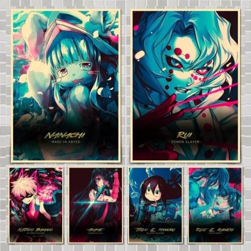 Online Punk Style Animation Poster Wall Stickers For Home Room Bar Decor Art