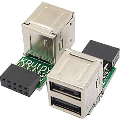 9pin Motherboard to 2 Ports USB 2.0 Dual USB A Female Adapter Converter PCB Board Card Extender Internal Compter Connectors